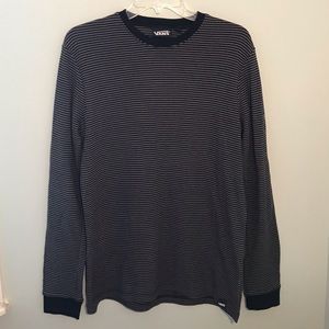 ||VANS BLACK STRIPED LONG SLEEVE T-SHIRT||